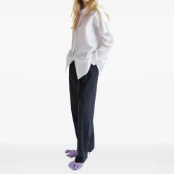 ESSENTIEL ANTWERP Hoofd Lace Panelled Shirt in White