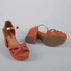 ESSKA Caro Suede Sandals in Rust