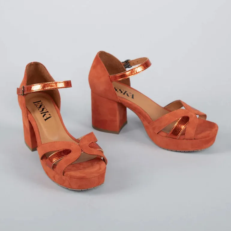 ESSKA Caro Suede Sandals in Rust
