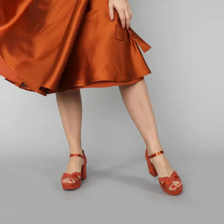 ESSKA Caro Suede Sandals in Rust