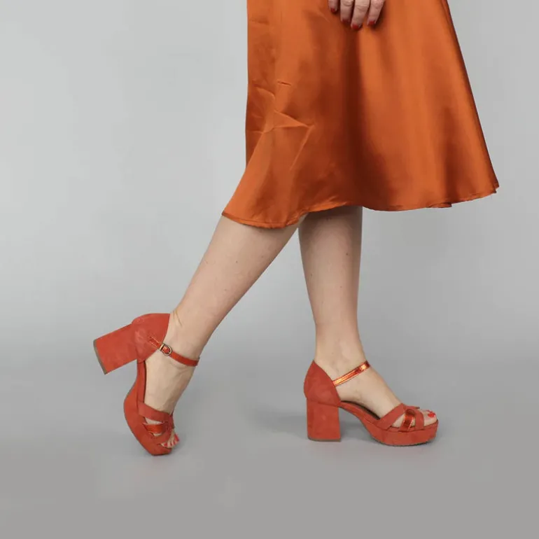 ESSKA Caro Suede Sandals in Rust