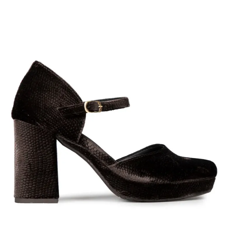ESSKA Viv High Heeled Shoes in Grey/Brown Diablo