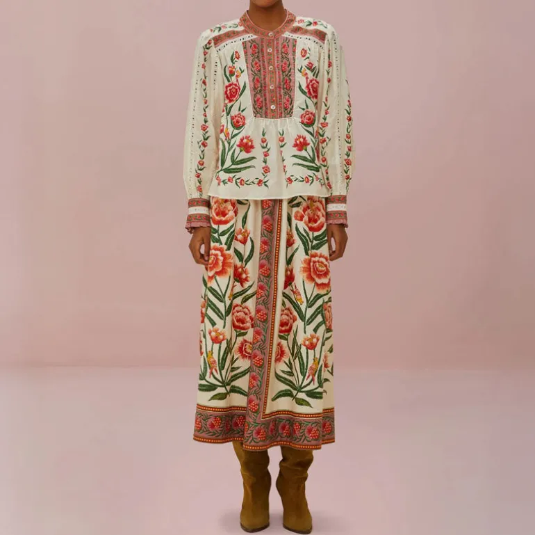 FARM RIO Ainika Delicate Off-White Blouse