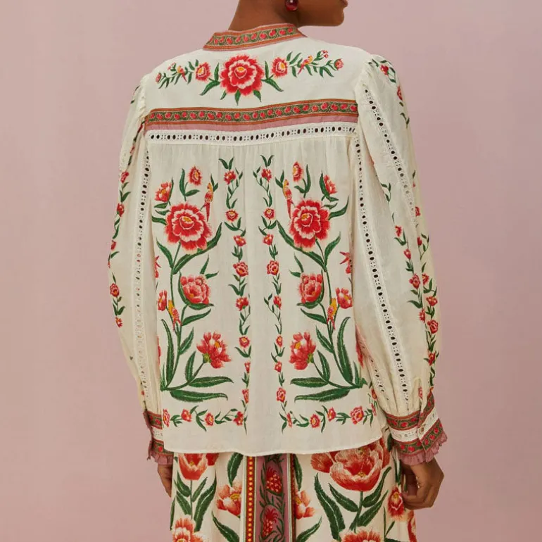 FARM RIO Ainika Delicate Off-White Blouse