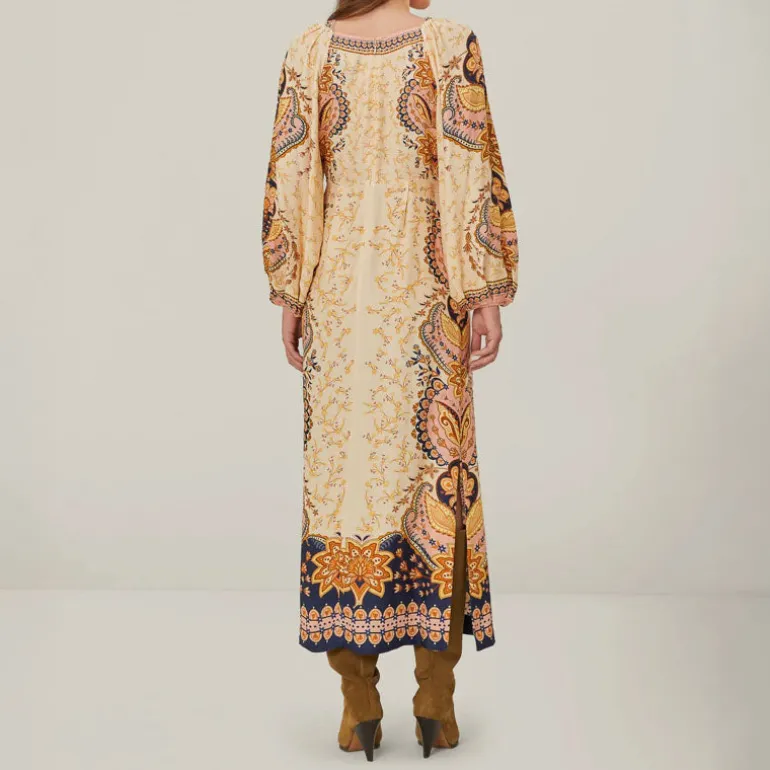 FARM RIO Boho Beige Maxi Dress