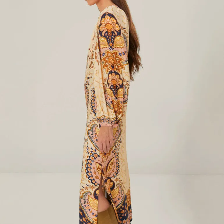 FARM RIO Boho Beige Maxi Dress