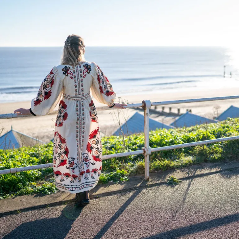 Farm Rio Cashew Mandala Cream Maxi Dress