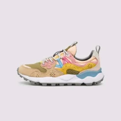 FLOWER MOUNTAIN Yamano 3 Womens Suede Trainers in Dark Rose/Chestnut