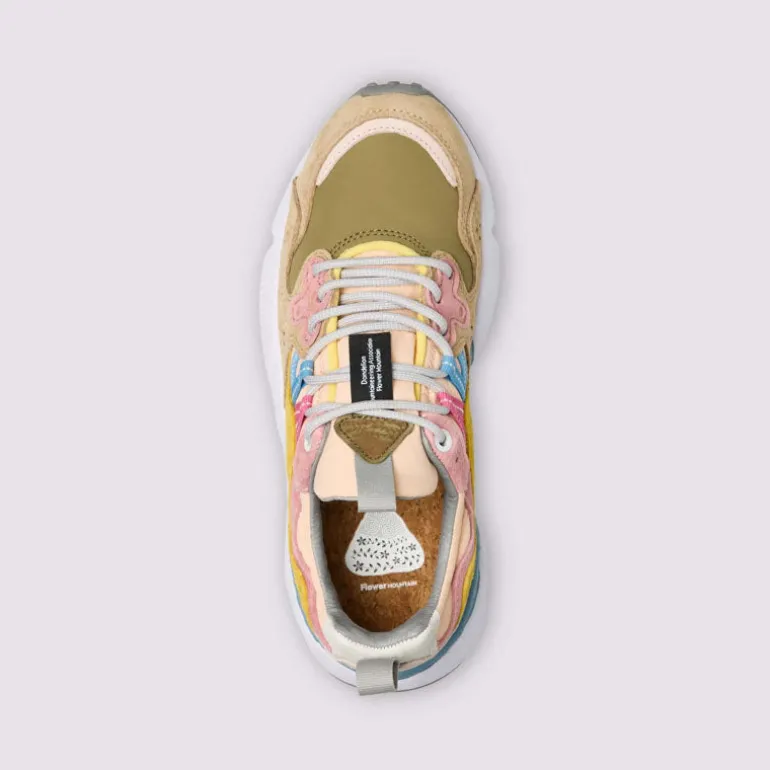 FLOWER MOUNTAIN Yamano 3 Womens Suede Trainers in Dark Rose/Chestnut