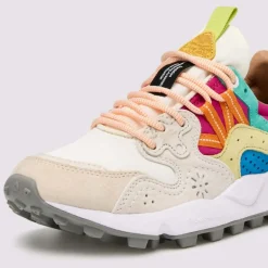 FLOWER MOUNTAIN Yamano 3 Womens Suede Trainers in Pink/White