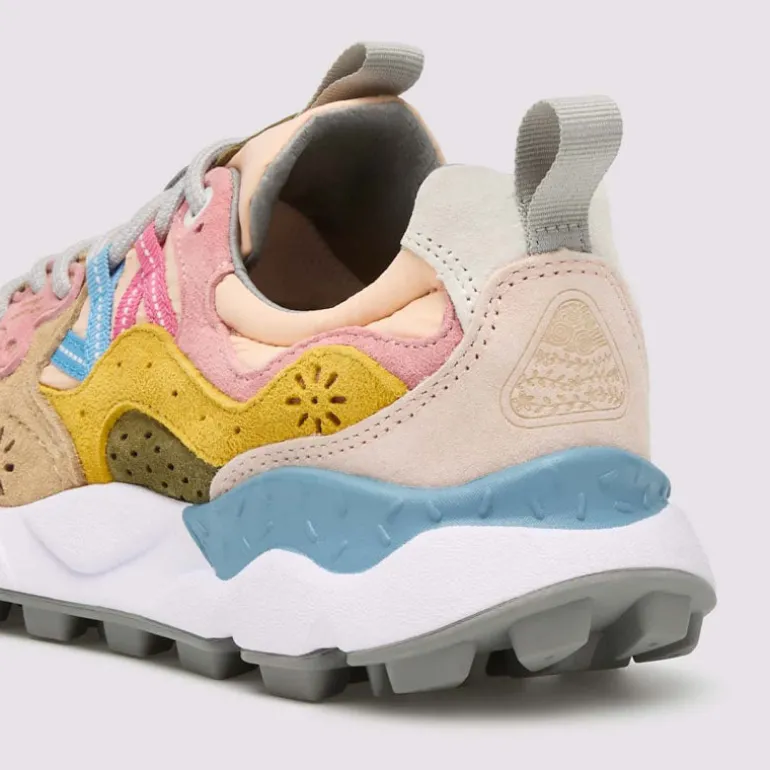 FLOWER MOUNTAIN Yamano 3 Womens Suede Trainers in Dark Rose/Chestnut