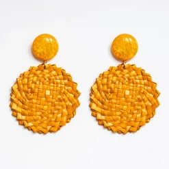 FRANCINE BRAMLI Raphia 24 Earrings in orange