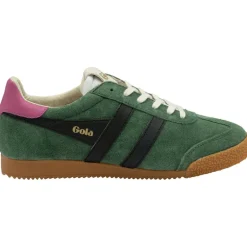GOLA Elan Trainers in Evergreen/Black/Fuchsia