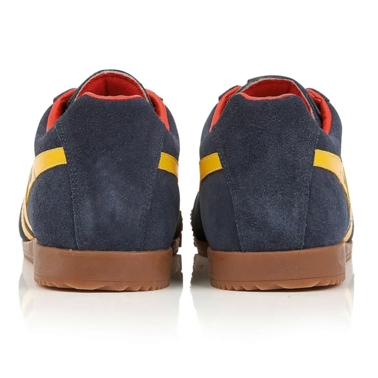 GOLA Harrier Suede Trainers in Navy/Sun/Red