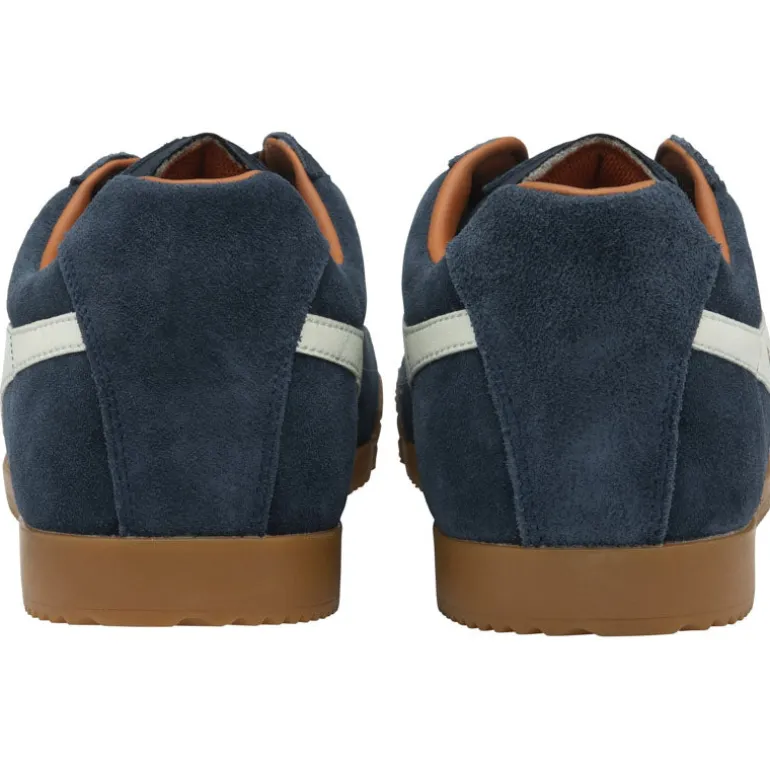 GOLA Harrier Suede Trainers in Navy/Off White/Moody Orange