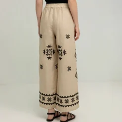 GREEK ARCHAIC KORI Lefkada Trouser in Beige/Black