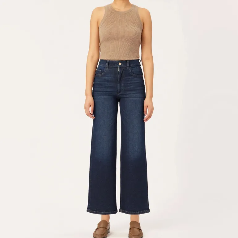 Hepburn Wide Leg Jeans in Mediterranean | Collen & Clare