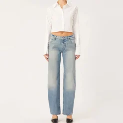 Illia Barrel Leg Jeans in Aged Mid | Collen & Clare