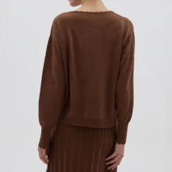 IRIS & WOOL Core Merino Logo Sweater in Walnut Melange