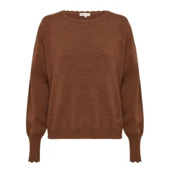 IRIS & WOOL Core Merino Logo Sweater in Walnut Melange