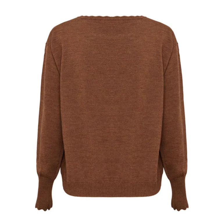 IRIS & WOOL Core Merino Logo Sweater in Walnut Melange