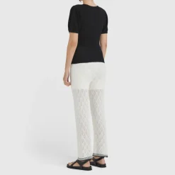 IRIS & WOOL Ruby Pointelle Top in Black