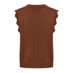 IRIS & WOOL Scallop Vest in Walnut