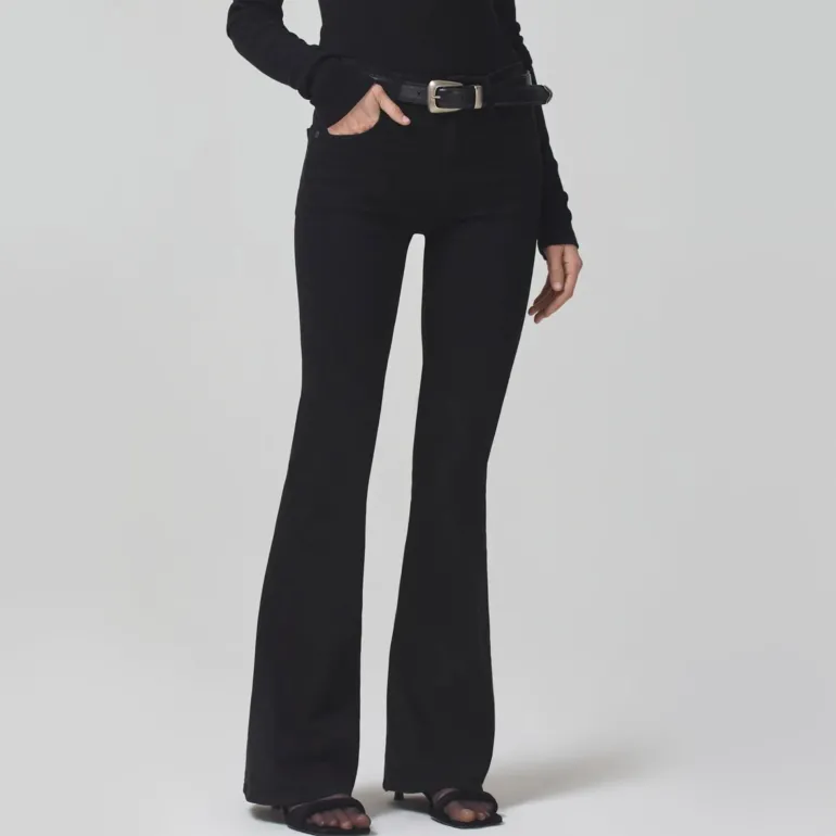 Isola Flare Jeans in Plush Black | Collen & Clare