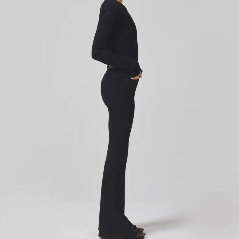 Isola Flare Jeans in Plush Black | Collen & Clare