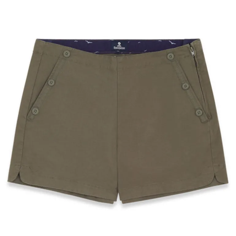 Isy Cotton Shorts in Khaki | Collen & Clare