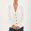 Jumper 1234 Aran Cardigan in Maritime White