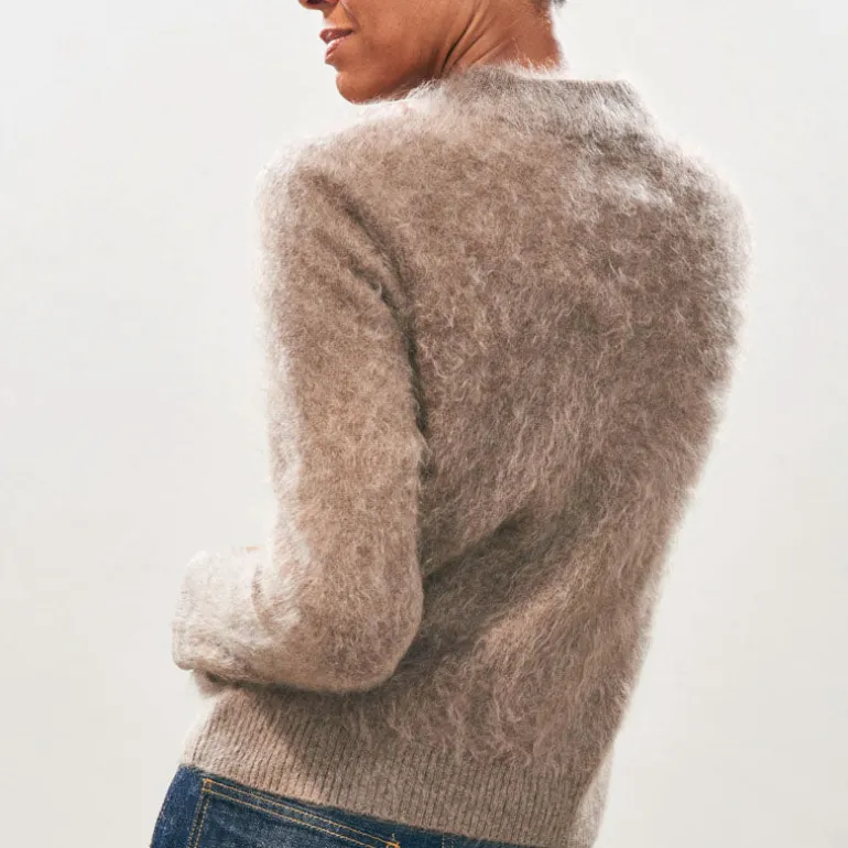 Jumper 1234 Brushed Turtle Neck Knit in Moose