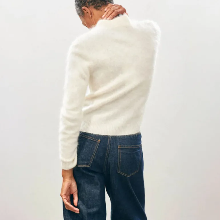 Jumper 1234 Brushed Turtle Neck Knit in Cream