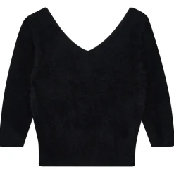 Jumper 1234 Brushed Vee Knit in Black
