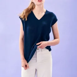 JUMPER1234 Holey Tank in Navy