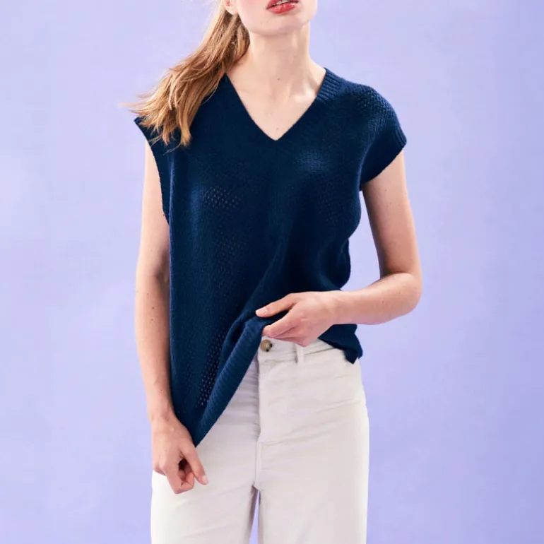 JUMPER1234 Holey Tank in Navy