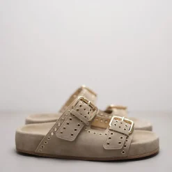 KENNEL & SCHMENGER Soda Sandals in Linen/Gold