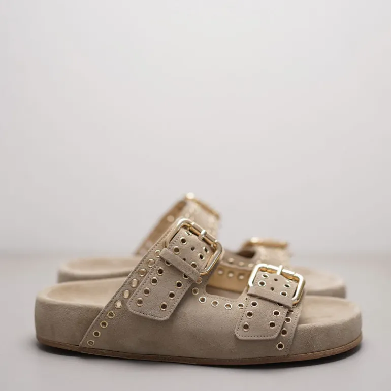 KENNEL & SCHMENGER Soda Sandals in Linen/Gold
