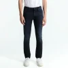 Kings Of Indigo John Slim Leg Jeans in Blue Black Worn