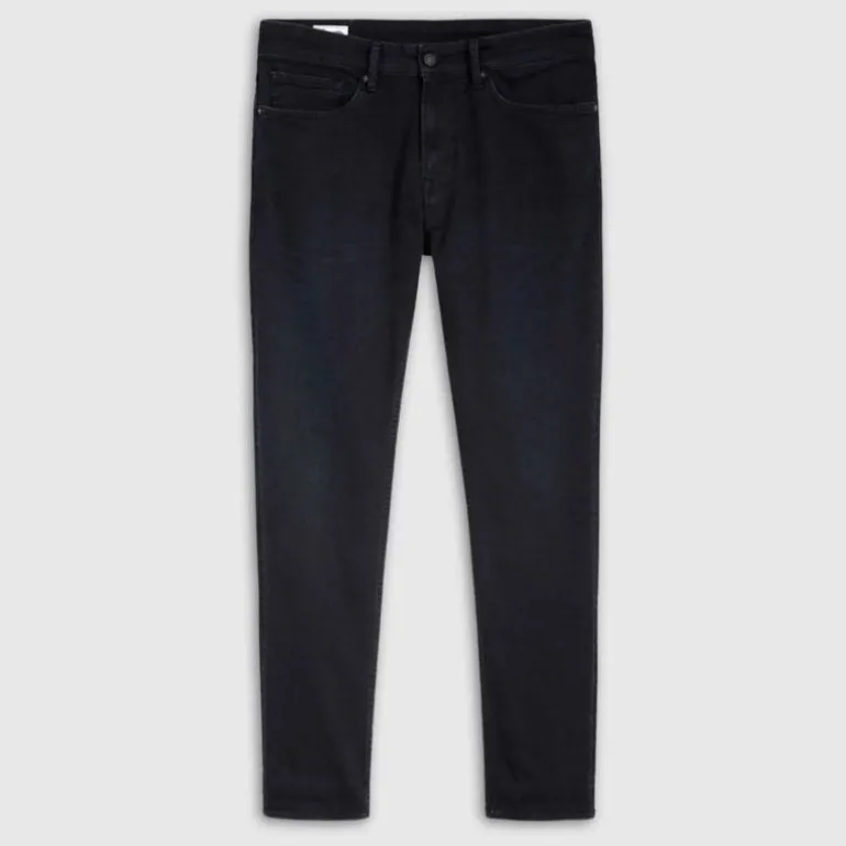 Kings Of Indigo John Slim Leg Jeans in Blue Black Worn