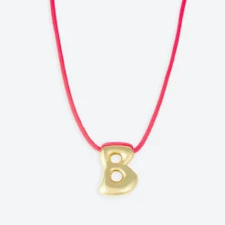 LA MOME BIJOU B Initial Joy Letter Necklace in Gold