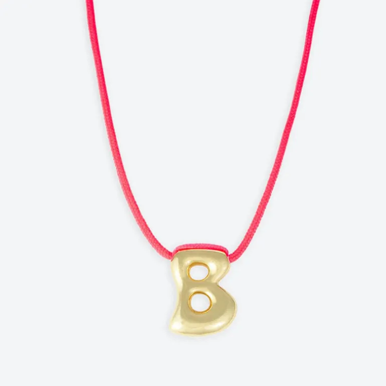 LA MOME BIJOU B Initial Joy Letter Necklace in Gold