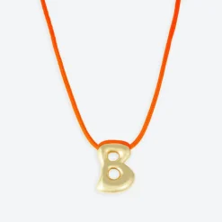 LA MOME BIJOU B Initial Joy Letter Necklace in Gold