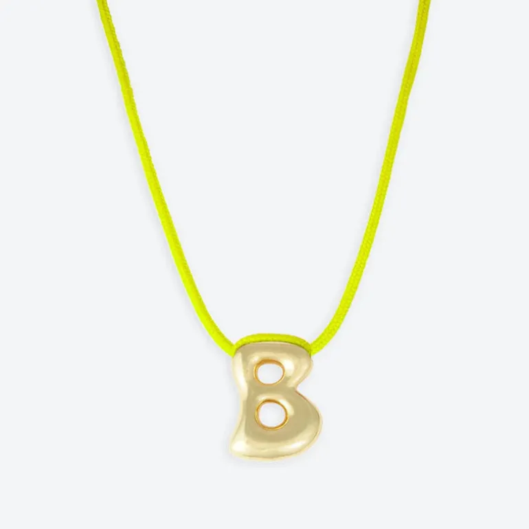 LA MOME BIJOU B Initial Joy Letter Necklace in Gold