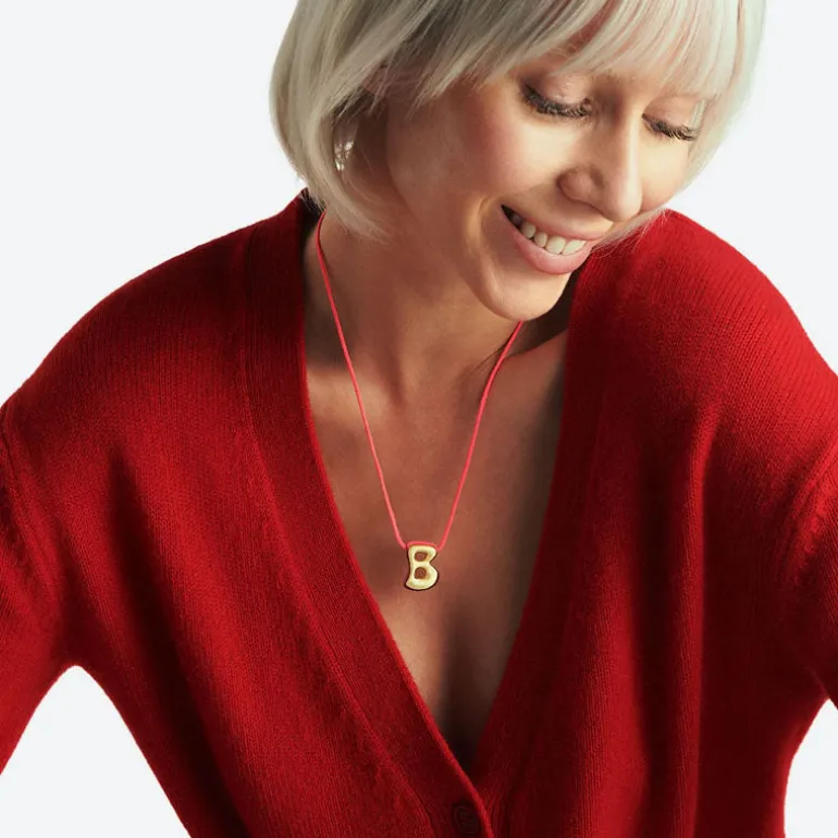 LA MOME BIJOU B Initial Joy Letter Necklace in Gold