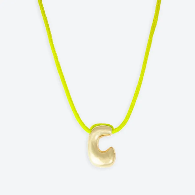 LA MOME BIJOU C Initial Joy Letter Necklace in Gold