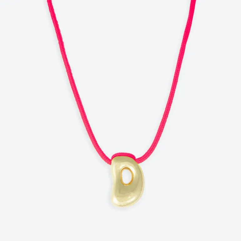 LA MOME BIJOU D Initial Joy Letter Necklace in Gold