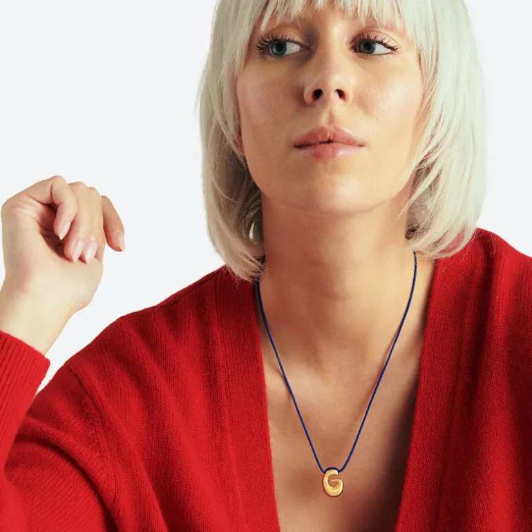 LA MOME BIJOU G Initial Joy Letter Necklace in Gold