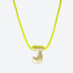 LA MOME BIJOU J Initial Joy Letter Necklace in Gold