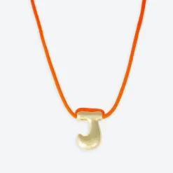 LA MOME BIJOU J Initial Joy Letter Necklace in Gold